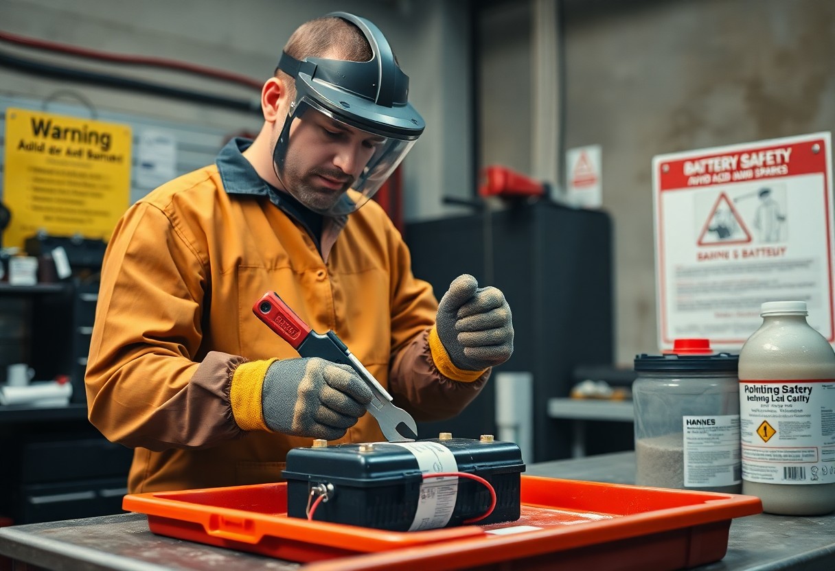 Safety Talk – Battery Safety – Avoid Acid Burns and Sparks