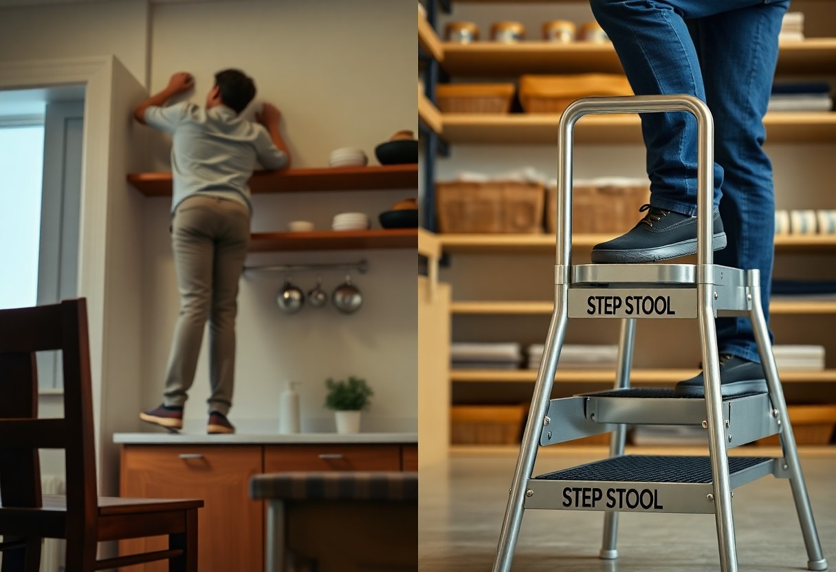 Safety Talk – Don’t Stand on Chairs – Use a Proper Step Stool
